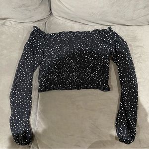 Black off the shoulder blouse